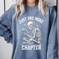 Just One More Chapter Reading Skeleton Book Lover Premium Tri-Blend Comfort Colors Sweatshirt Denim Just One More Chapter Reading Skeleton Book Lover Premium Tri-Blend Comfort Colors Sweatshirt Denim