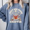 Just One More Chapter Skeleton Reading Book Lover Comfort Colors Sweatshirt Denim