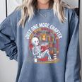 Just One More Chapter Skeleton Reading Cozy Books Comfort Colors Sweatshirt Denim Just One More Chapter Skeleton Reading Cozy Books Comfort Colors Sweatshirt Denim