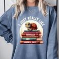 I Just Really Like Turtles And Books OK Turtle Reading Comfort Colors Sweatshirt Denim