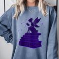 Kawaii Fairy Bookish Book Lover Library Read Comfort Colors Sweatshirt Denim