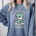 Kids I Read Past My Bedtime Cute Book Dragon Pajama Comfort Colors Sweatshirt Denim