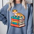 Leopard Gecko Book Lover Reading Comfort Colors Sweatshirt Denim Leopard Gecko Book Lover Reading Comfort Colors Sweatshirt Denim