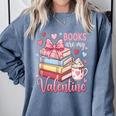 Librarian Books Are My Valentine Teacher Valentines Teach Comfort Colors Sweatshirt Denim