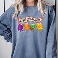 Librarian Let's All Go To The Library Cute Groovy Book Lover Comfort Colors Sweatshirt Denim