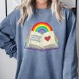Libraries Are For Everyone Book LGBTQ Ally Gay Pride Month Comfort Colors Sweatshirt Denim