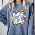 Library Book Fair Vibe Groovy Retro School Reading Nostalgic Comfort Colors Sweatshirt Denim Library Book Fair Vibe Groovy Retro School Reading Nostalgic Comfort Colors Sweatshirt Denim