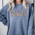 Library Book Lover School Librarian Reading Floral For Women Comfort Colors Sweatshirt Denim Library Book Lover School Librarian Reading Floral For Women Comfort Colors Sweatshirt Denim