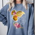 And Into The Library She Goes Book Lover Reading Bookworm Comfort Colors Sweatshirt Denim