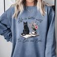 Life Better With 2 Cats Books Kitten Kitty Women Girls Kids Comfort Colors Sweatshirt Denim Life Better With 2 Cats Books Kitten Kitty Women Girls Kids Comfort Colors Sweatshirt Denim