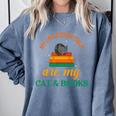 My Life Essentials Are Cat And Books Comfort Colors Sweatshirt Denim My Life Essentials Are Cat And Books Comfort Colors Sweatshirt Denim
