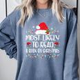 Most Likely To Read A Book On Christmas Family Matching Comfort Colors Sweatshirt Denim Most Likely To Read A Book On Christmas Family Matching Comfort Colors Sweatshirt Denim