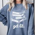 Get Lit Books Comfort Colors Sweatshirt Denim