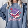 Literary Reading Book Introvert Booktrovert Reading Comfort Colors Sweatshirt Denim