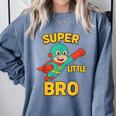 Little Cute Superhero Brother Comic Book Baby Bro Comfort Colors Sweatshirt Denim