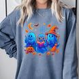 Little Ghost Coffee Tee Spooky Season Ghost Reading Book Comfort Colors Sweatshirt Denim