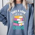 Take a Look It's In a Book Teacher Reading Apparel Comfort Colors Sweatshirt Denim