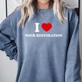 I LOVE BOOK RESTORATION Comfort Colors Sweatshirt Denim I LOVE BOOK RESTORATION Comfort Colors Sweatshirt Denim