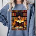 Man Reading Book Black History Month Book Lover Afro Comfort Colors Sweatshirt Denim Man Reading Book Black History Month Book Lover Afro Comfort Colors Sweatshirt Denim