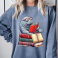 Manatee Reading Books Matching Bookworm Readers Librarian Comfort Colors Sweatshirt Denim Manatee Reading Books Matching Bookworm Readers Librarian Comfort Colors Sweatshirt Denim