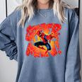 Marvel Spider-Man Peter Parker Comic Book Letter Logo Comfort Colors Sweatshirt Denim