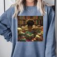 Melanin Afro Women Educated Reading Book History Girls Comfort Colors Sweatshirt Denim Melanin Afro Women Educated Reading Book History Girls Comfort Colors Sweatshirt Denim