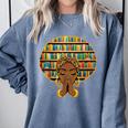 Melanin Afro Women Girl Book Librarian History African Comfort Colors Sweatshirt Denim