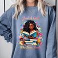 Melanin Book Month Honoring Past Inspiring Pride Comfort Colors Sweatshirt Denim
