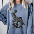 Men Pixel Art Geometric Book Human Drawing Graphic Men Comfort Colors Sweatshirt Denim