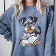 Nerdy Schnauzer Dog Book Lover Glasses Cute Pet For Men Women Kids Comfort Colors Sweatshirt Denim Nerdy Schnauzer Dog Book Lover Glasses Cute Pet For Men Women Kids Comfort Colors Sweatshirt Denim