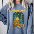 Night Owl Cozy Reading Tea Coffee Lover Bookworm Cute Comfort Colors Sweatshirt Denim Night Owl Cozy Reading Tea Coffee Lover Bookworm Cute Comfort Colors Sweatshirt Denim