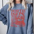 North Pole Book Club Christmas Comfort Colors Sweatshirt Denim North Pole Book Club Christmas Comfort Colors Sweatshirt Denim