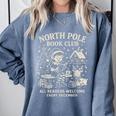 North Pole Book Club Christmas Elf Bookish Retro Graphic Comfort Colors Sweatshirt Denim North Pole Book Club Christmas Elf Bookish Retro Graphic Comfort Colors Sweatshirt Denim