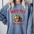 North Pole Book Club Hot Cocoa Bookworm Christmas Xmas Comfort Colors Sweatshirt Denim
