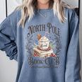 North Pole Readers Club Bookish Xmas Santa Book Reading Comfort Colors Sweatshirt Denim