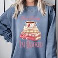 Not Today I'm Booked Book Lover Book Stack Coquette Bow Comfort Colors Sweatshirt Denim