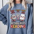 Nothing Goes Beyond Reading Rock Paper Scissors Book Comfort Colors Sweatshirt Denim