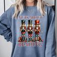 Nuts About Reading Nutcracker Reading Book Lover Christmas Comfort Colors Sweatshirt Denim