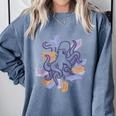 Octopus Book Reader Comfort Colors Sweatshirt Denim