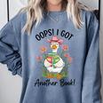 Oops I Got Another Book Cute Goose Librarian Reading Teacher Comfort Colors Sweatshirt Denim