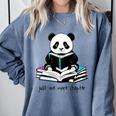 Panda Reading Chapter Books Comfort Colors Sweatshirt Denim Panda Reading Chapter Books Comfort Colors Sweatshirt Denim