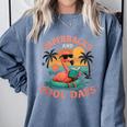 Paperbacks And Pool Days Flamingo Reading Summer Vibes Books Comfort Colors Sweatshirt Denim