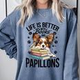 Papillon Dog Breed Life Is Better With Books And Papillons Comfort Colors Sweatshirt Denim Papillon Dog Breed Life Is Better With Books And Papillons Comfort Colors Sweatshirt Denim