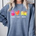 Peace Love Books Reader Librarian Library Book Comfort Colors Sweatshirt Denim
