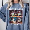 Penguin Love Reading And Penguins Child Book Lover Comfort Colors Sweatshirt Denim Penguin Love Reading And Penguins Child Book Lover Comfort Colors Sweatshirt Denim
