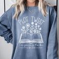 Plot Twist I'm Going To Be A Big Sister Literary Book Kids Comfort Colors Sweatshirt Denim