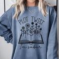 Plot Twist I'm Sober Women's Sobriety Book Reading Literary Comfort Colors Sweatshirt Denim Plot Twist I'm Sober Women's Sobriety Book Reading Literary Comfort Colors Sweatshirt Denim