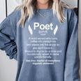Poetry Poem Author Literature Book Lover Book Worm Poet Comfort Colors Sweatshirt Denim