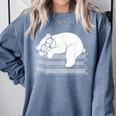 Polar Bear Reading Book Pajama Sleep Comfort Colors Sweatshirt Denim