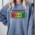 Powered By Books Bookworm Librarian Reading Comfort Colors Sweatshirt Denim